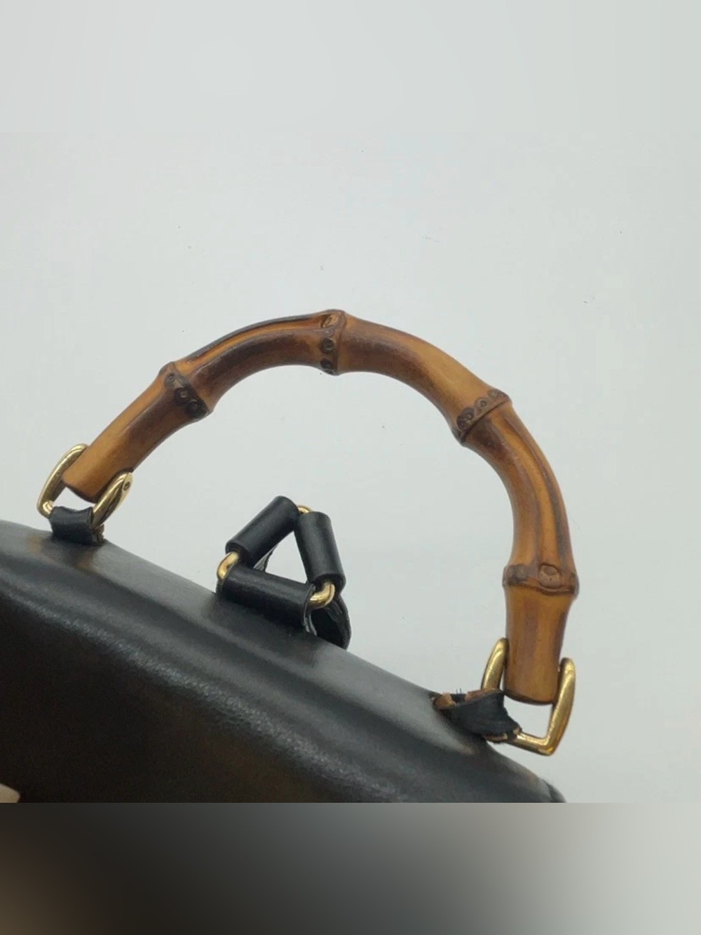 FINAL PRICE Authentic Gucci Bamboo Leather Black 003.2852 Backpack W/Dustbag - Picture 7 of 16